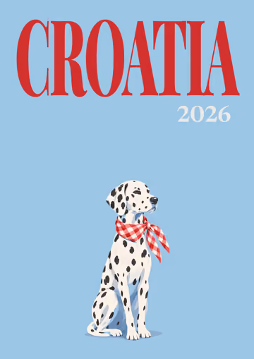 Croatia illustrated travel photo book cover with the dalmatian artwork