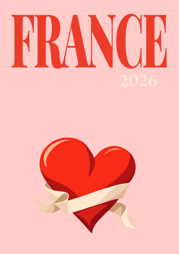 France illustrated travel photo book cover with the love heart artwork