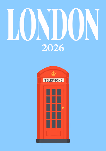 London illustrated travel photo book cover with the phone box artwork
