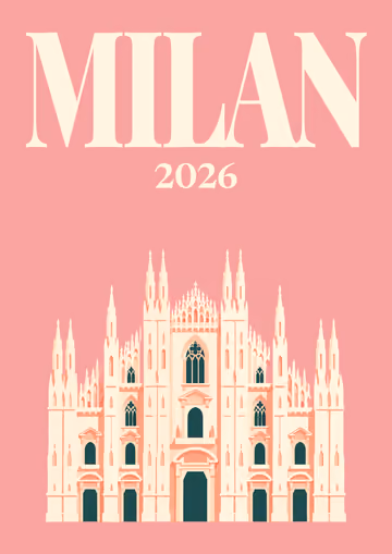Milan illustrated travel photo book cover with the Duomo artwork