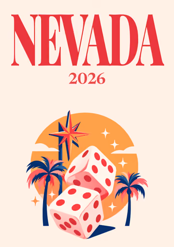 Nevada illustrated travel photo book cover with the dice artwork