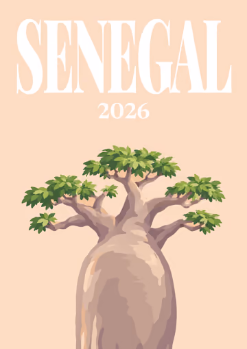 Senegal illustrated travel photo book cover with the baobab artwork