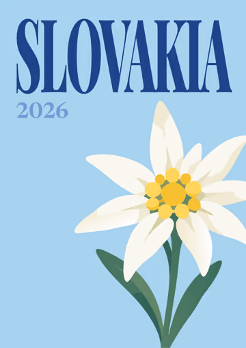 Slovakia illustrated travel photo book cover with the edelweiss artwork
