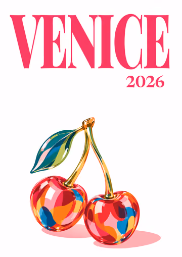 Venice illustrated travel photo book cover with the glass cherries artwork in white