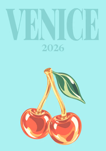 Venice illustrated travel photo book cover with the glass cherries artwork