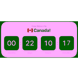Countdown widget for a trip to Canada